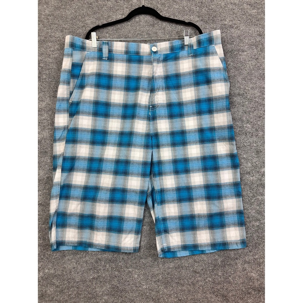 Southpole Big & Tall Blue Plaid Flat‎ Front Shorts Men's Size 44